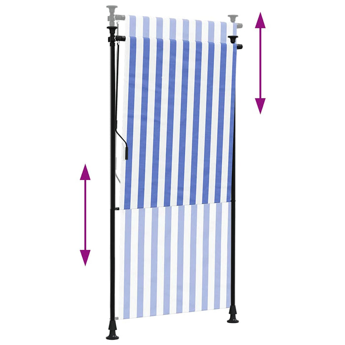 Jaluzea rulou de exterior albastru/alb 120x270 cm țesătură/oțel - WALTI WALTI