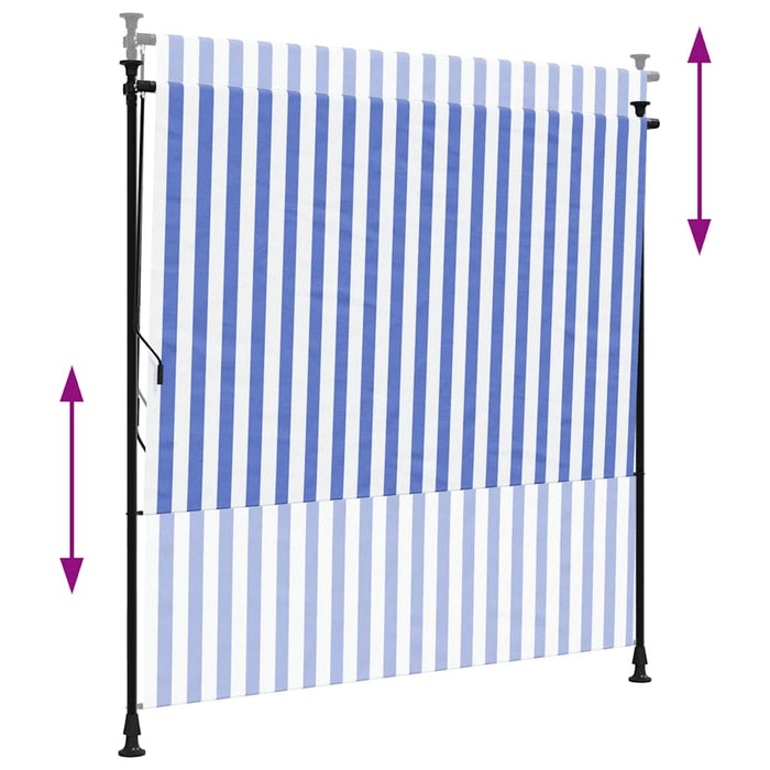 Jaluzea rulou de exterior albastru/alb 150x270 cm țesătură/oțel - WALTI WALTI