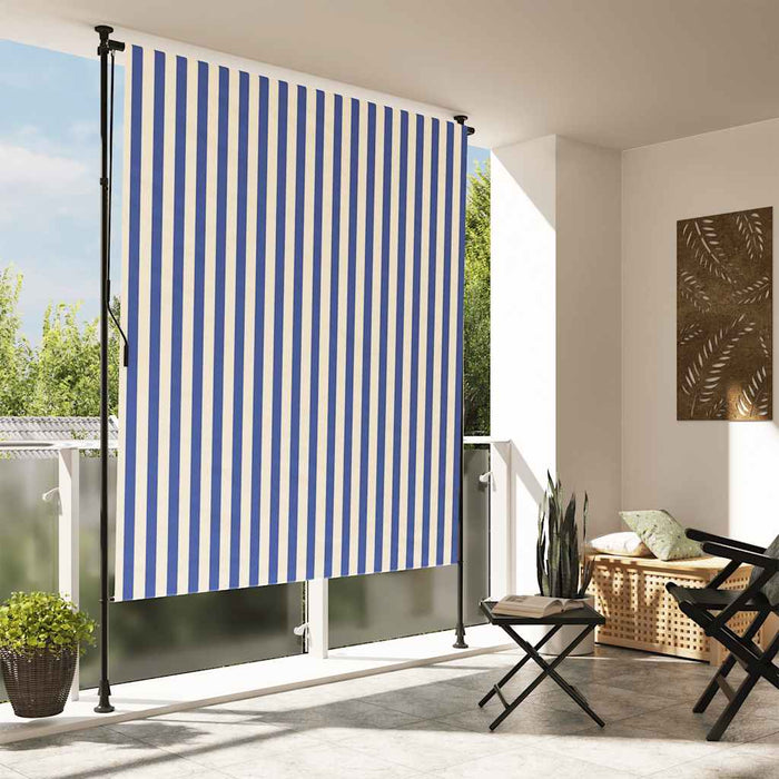 Jaluzea rulou de exterior albastru/alb 150x270 cm țesătură/oțel - WALTI WALTI
