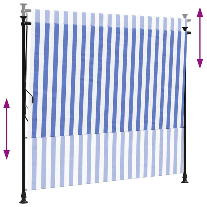 Jaluzea rulou de exterior albastru/alb 200x270 cm țesătură/oțel - WALTI WALTI