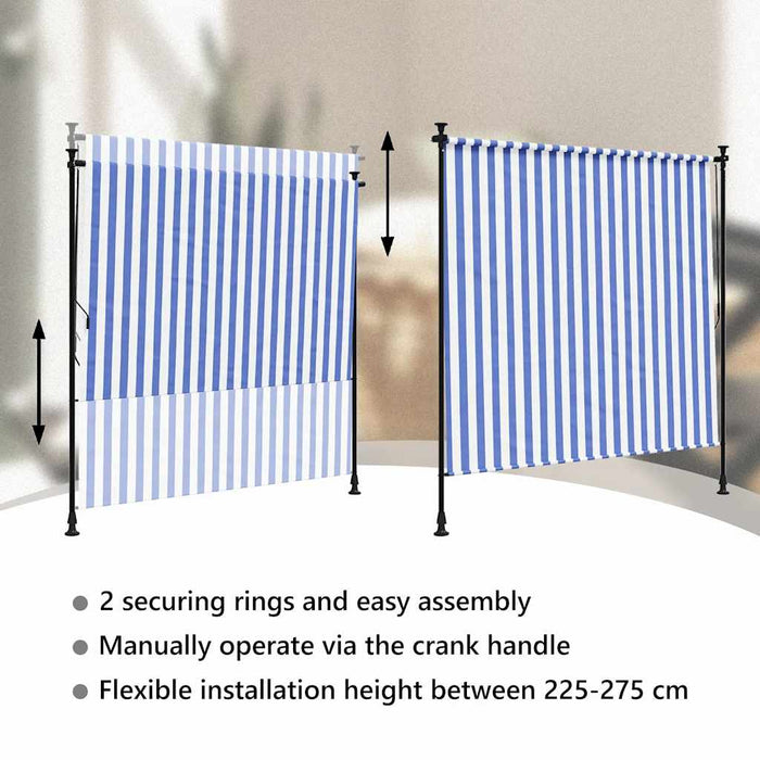 Jaluzea rulou de exterior albastru/alb 200x270 cm țesătură/oțel - WALTI WALTI