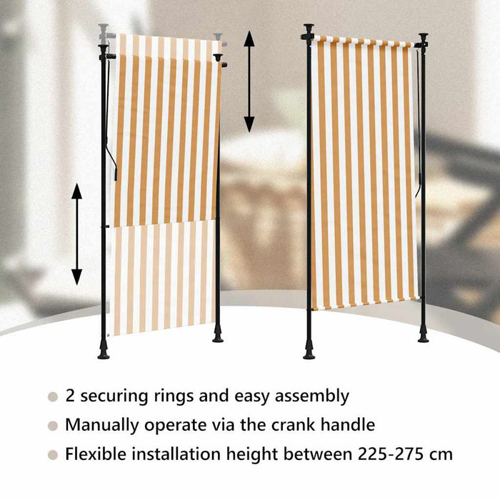 Jaluzea rulou de exterior portocaliu/alb 100x270 cm textil/oțel - WALTI WALTI