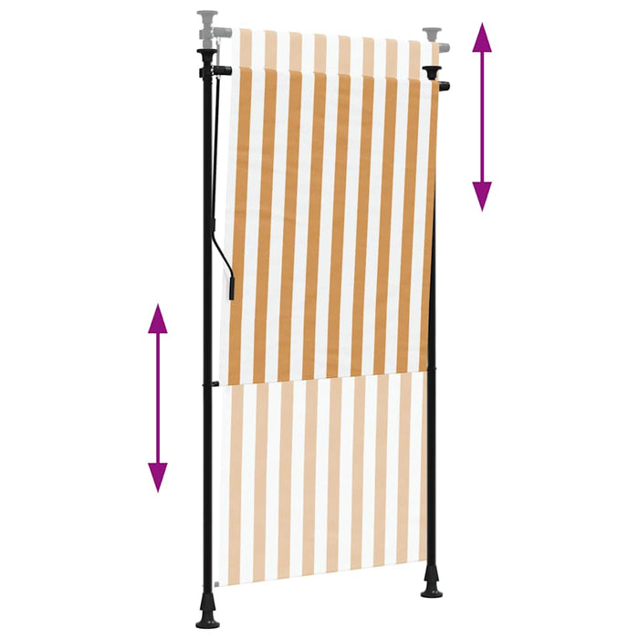 Jaluzea rulou de exterior portocaliu/alb 120x270 cm textil/oțel - WALTI WALTI