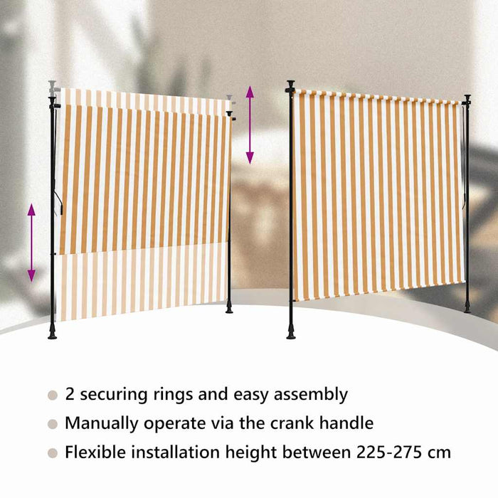 Jaluzea rulou de exterior portocaliu/alb 150x270 cm textil/oțel - WALTI WALTI
