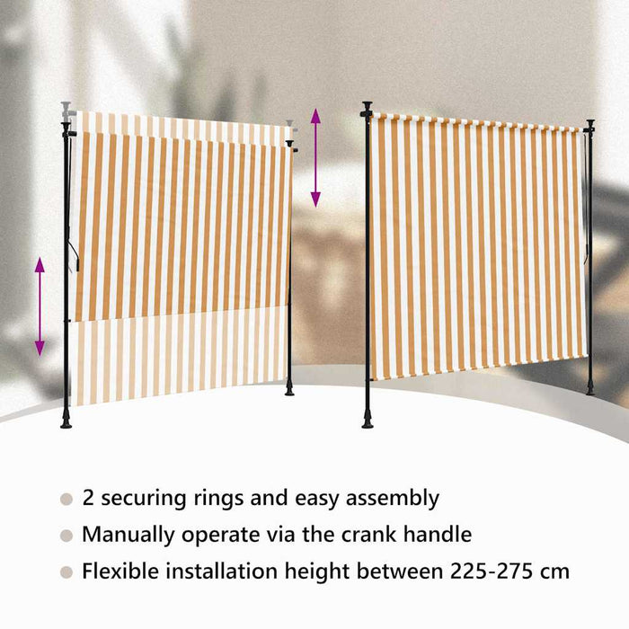 Jaluzea rulou de exterior portocaliu/alb 200x270 cm textil/oțel - WALTI WALTI