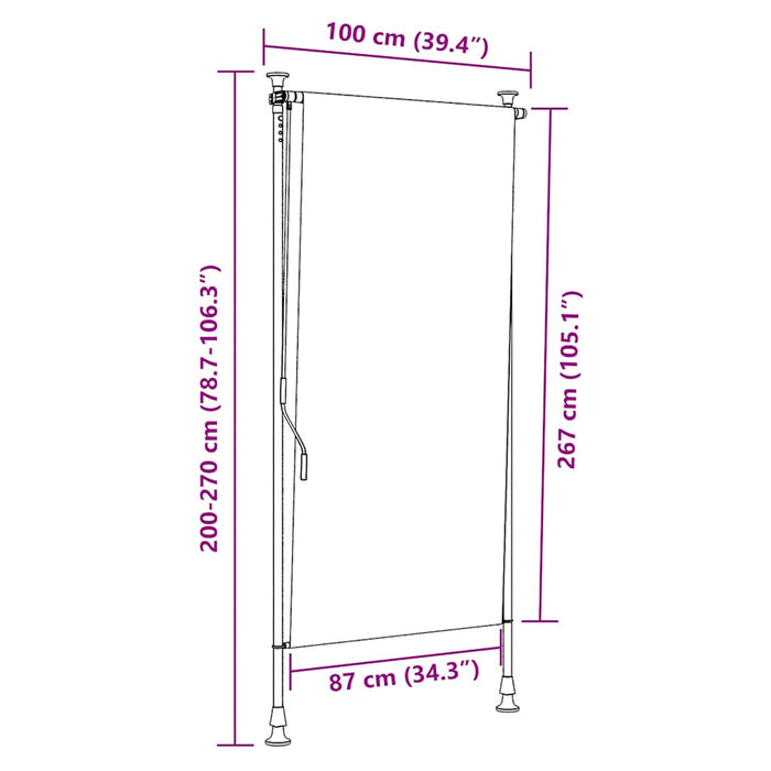 Jaluzea rulou de exterior galben/alb 100x270 cm țesătură/oțel - WALTI WALTI