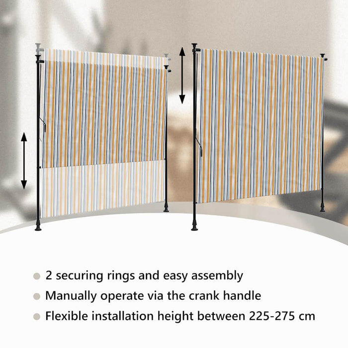 Jaluzea rulou de exterior galben/alb 200x270 cm țesătură/oțel - WALTI WALTI