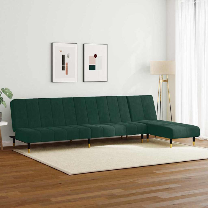Set canapele, 2 piese, verde închis, catifea WALTI