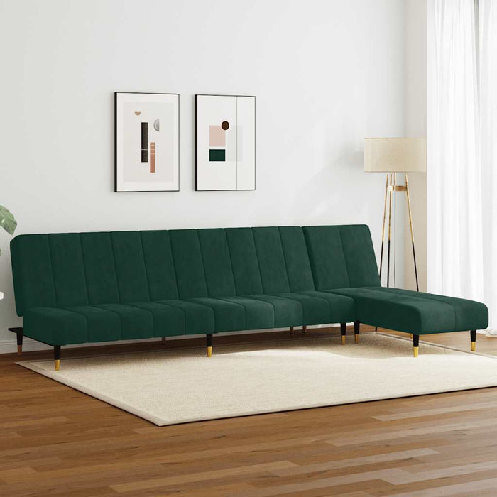 Set canapele, 2 piese, verde închis, catifea WALTI