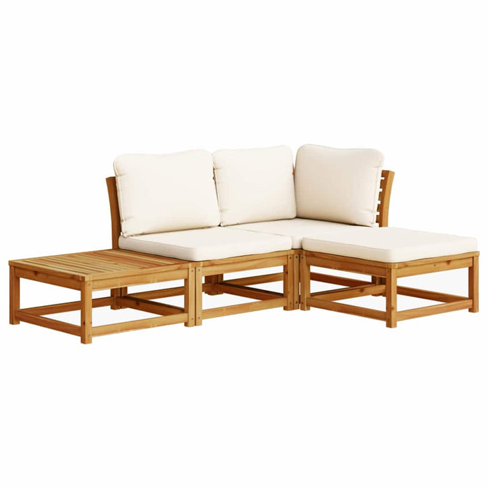 Set mobilier de grădină cu perne, 4 piese, lemn masiv de acacia WALTI