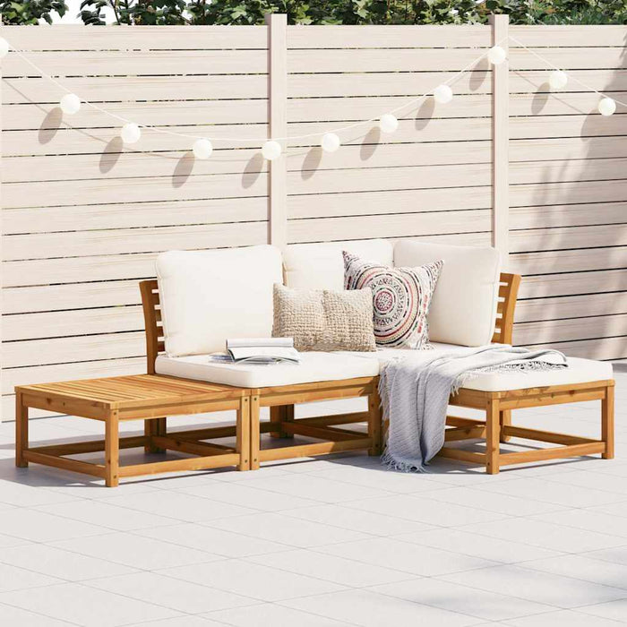 Set mobilier de grădină cu perne, 4 piese, lemn masiv de acacia WALTI