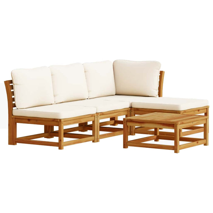 Set mobilier de grădină cu perne, 5 buc., lemn masiv acacia WALTI