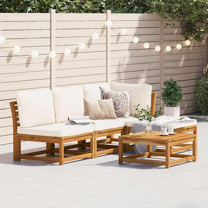 Set mobilier de grădină cu perne, 5 buc., lemn masiv acacia WALTI