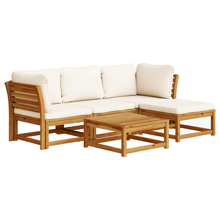Set mobilier de grădină cu perne, 5 buc., lemn masiv acacia WALTI