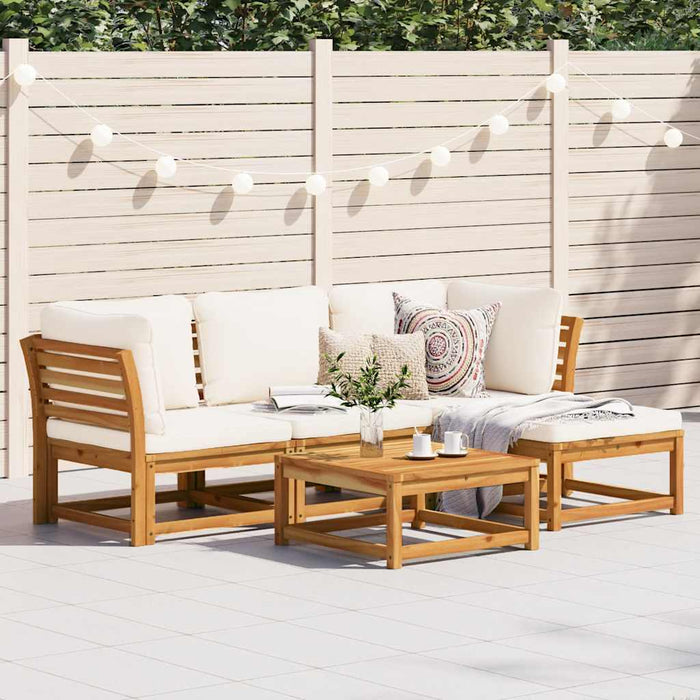 Set mobilier de grădină cu perne, 5 buc., lemn masiv acacia WALTI