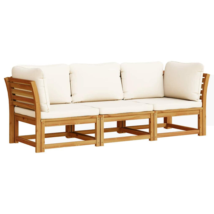Set mobilier de grădină cu perne, 3 piese, lemn masiv acacia - WALTI WALTI