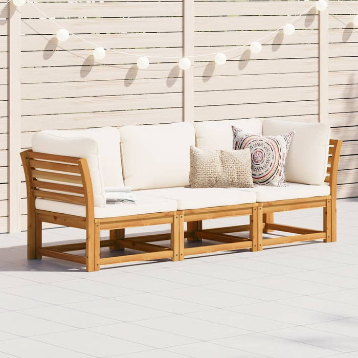 Set mobilier de grădină cu perne, 3 piese, lemn masiv acacia - WALTI WALTI