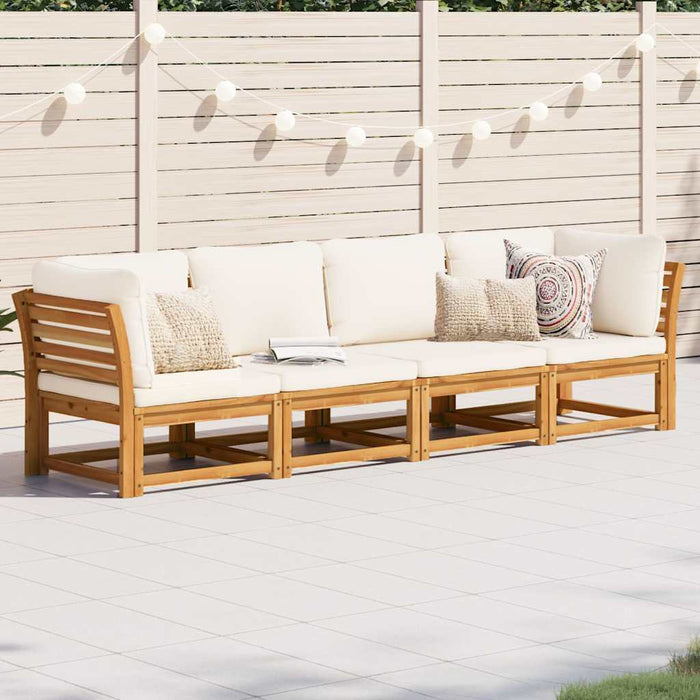 Set mobilier de grădină cu perne, 4 piese, lemn masiv de acacia - WALTI WALTI