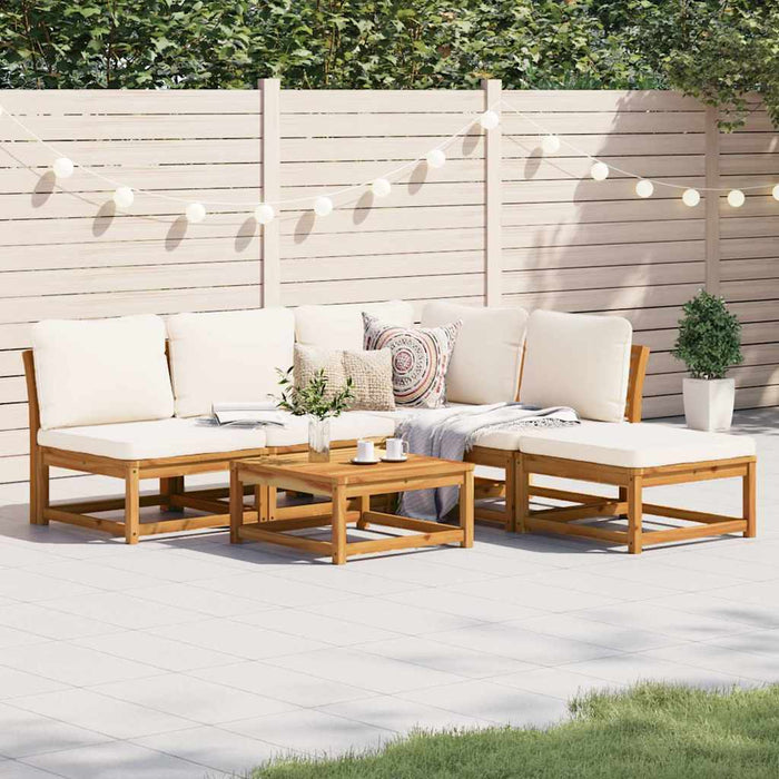 Set mobilier grădină cu perne, 6 piese, lemn masiv acacia WALTI