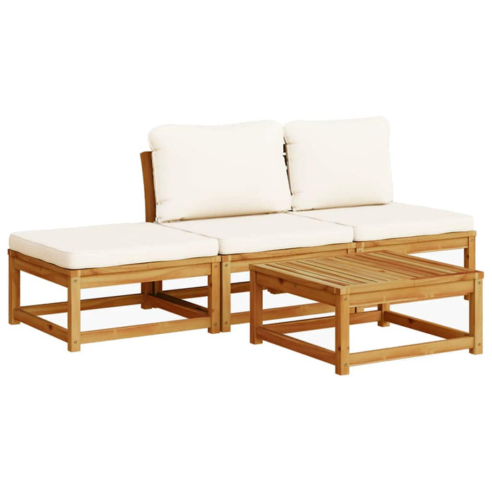 Set mobilier de grădină cu perne, 4 piese, lemn masiv de acacia - WALTI WALTI