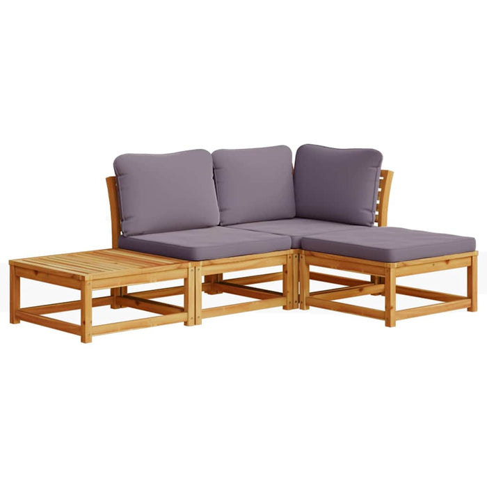 Set mobilier de grădină cu perne, 4 piese, lemn masiv de acacia - WALTI WALTI