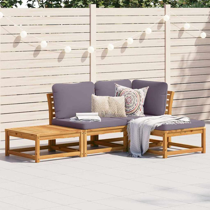 Set mobilier de grădină cu perne, 4 piese, lemn masiv de acacia - WALTI WALTI