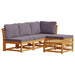 Set mobilier de grădină cu perne, 5 buc., lemn masiv acacia - WALTI WALTI
