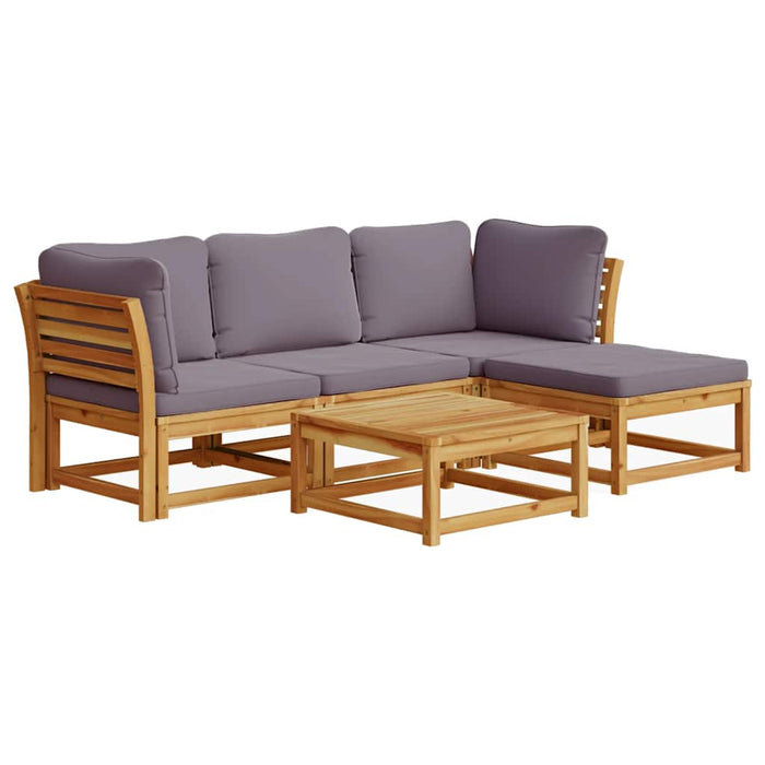 Set mobilier de grădină cu perne, 5 buc., lemn masiv acacia - WALTI WALTI