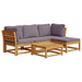 Set mobilier de grădină cu perne, 5 buc., lemn masiv acacia - WALTI WALTI