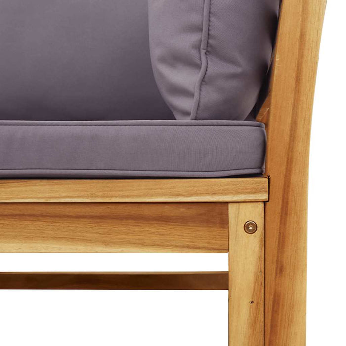 Set mobilier de grădină cu perne, 3 piese, lemn masiv acacia WALTI