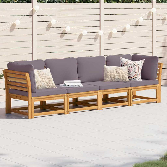 Set mobilier de grădină cu perne, 4 piese, lemn masiv de acacia WALTI