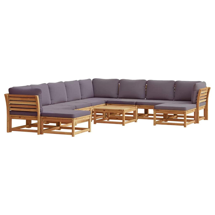 Set mobilier grădină cu perne, 11 piese, lemn masiv acacia WALTI