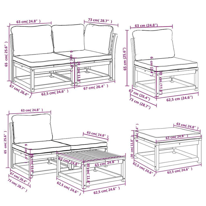 Set mobilier grădină cu perne, 11 piese, lemn masiv acacia WALTI