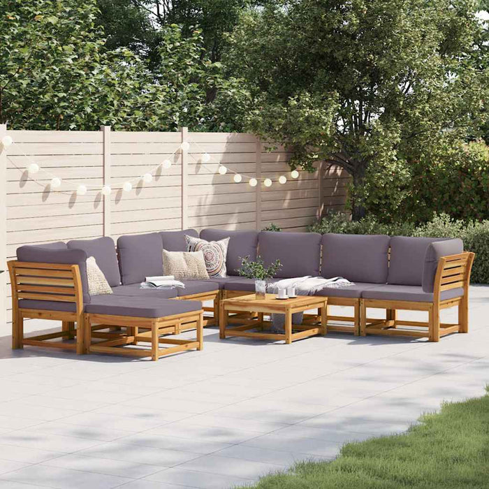 Set mobilier grădină cu perne, 9 piese, lemn masiv acacia WALTI