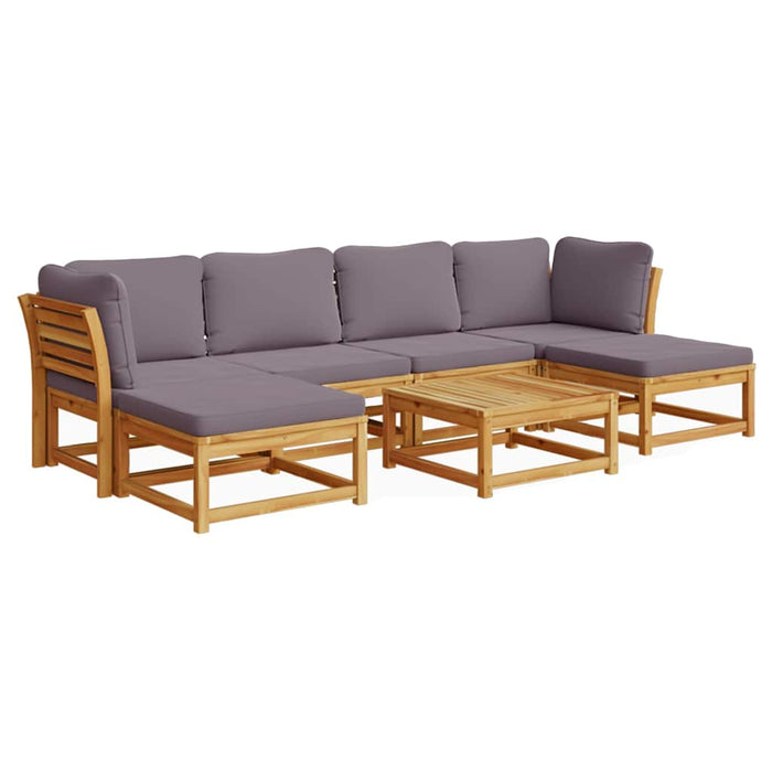 Set mobilier grădină cu perne, 7 piese, lemn masiv acacia WALTI