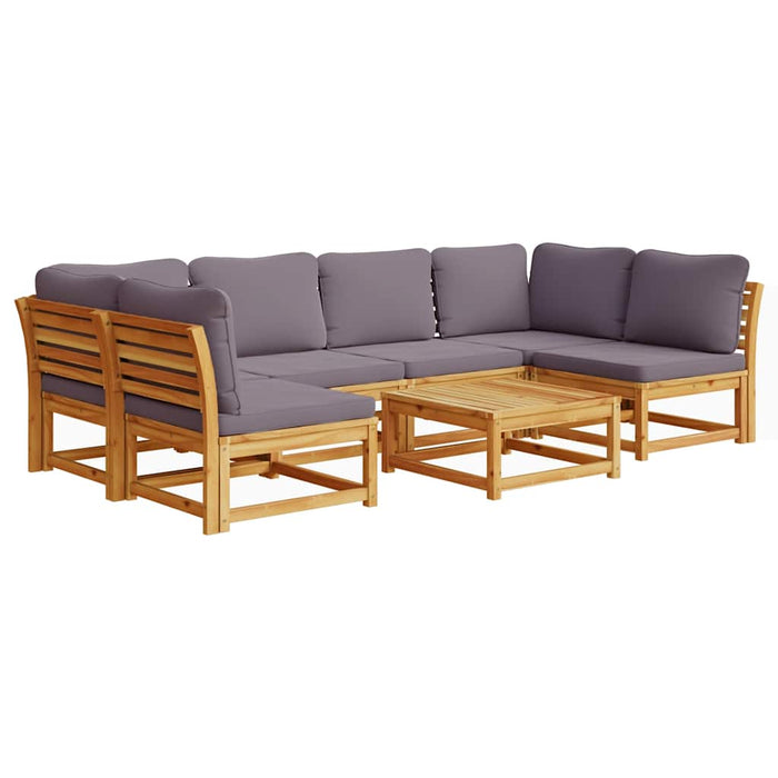 Set mobilier grădină cu perne, 7 piese, lemn masiv acacia WALTI