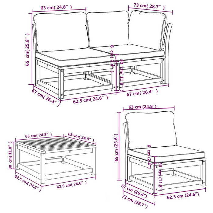 Set mobilier grădină cu perne, 7 piese, lemn masiv acacia WALTI