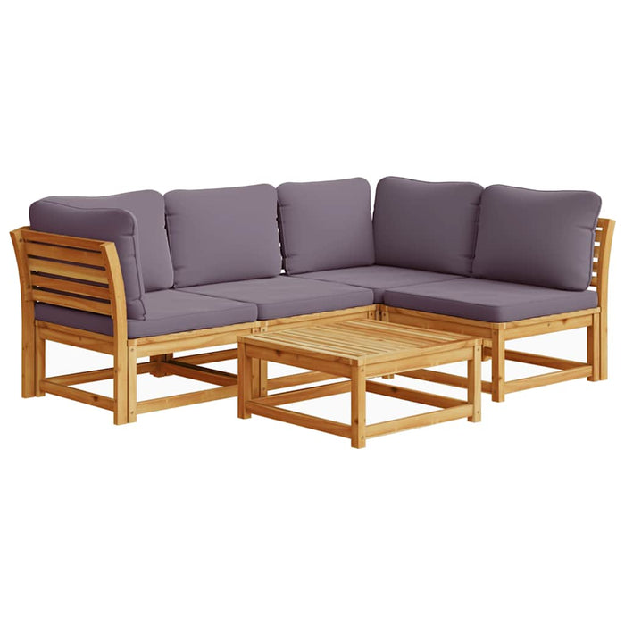 Set mobilier de grădină cu perne, 5 buc., lemn masiv acacia WALTI