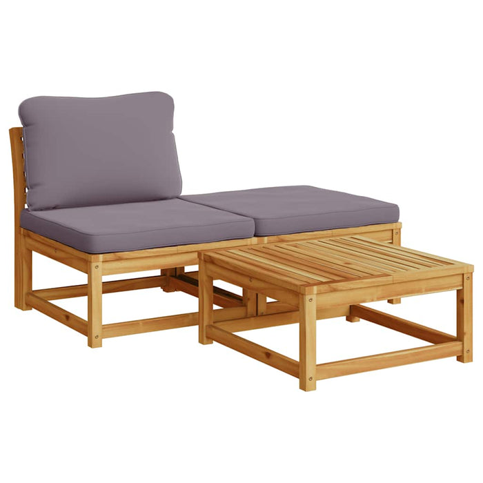 Set mobilier de grădină cu perne, 4 piese, lemn masiv de acacia WALTI