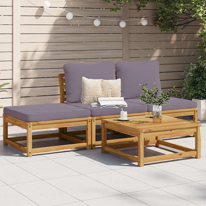 Set mobilier de grădină cu perne, 4 piese, lemn masiv de acacia WALTI
