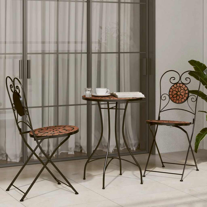Set de bistro cu mozaic, cărămiziu, fier și ceramică - WALTI WALTI
