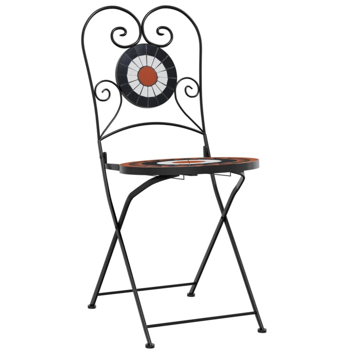 Set de bistro cu mozaic, cărămiziu și alb, fier și ceramică - WALTI WALTI