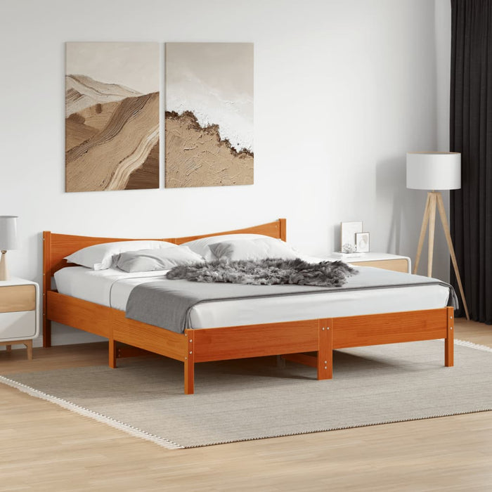 Cadru de pat fără saltea, maro ceruit 180x200 cm lemn masiv pin - WALTI WALTI