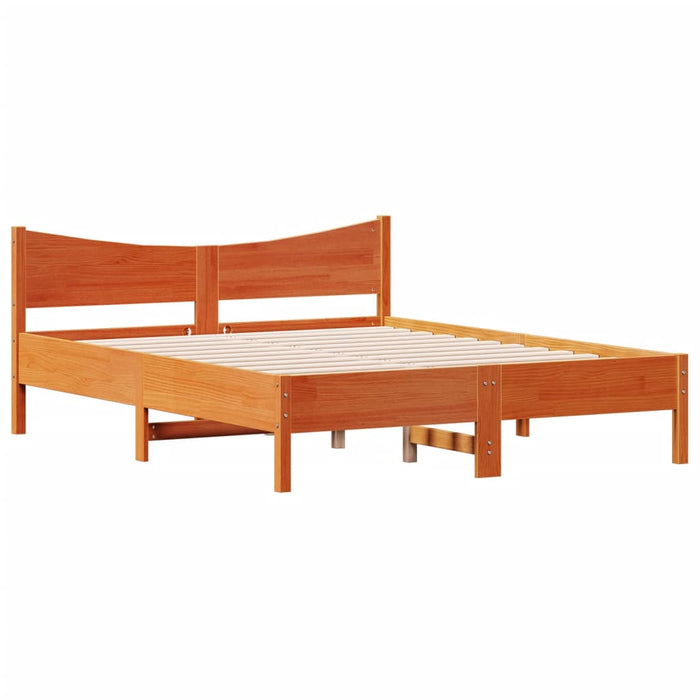 Cadru pat fără saltea, maro ceruit, 160x200 cm, lemn masiv pin - WALTI WALTI