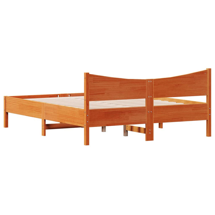 Cadru de pat fără saltea, maro ceruit 150x200 cm lemn masiv pin - WALTI WALTI