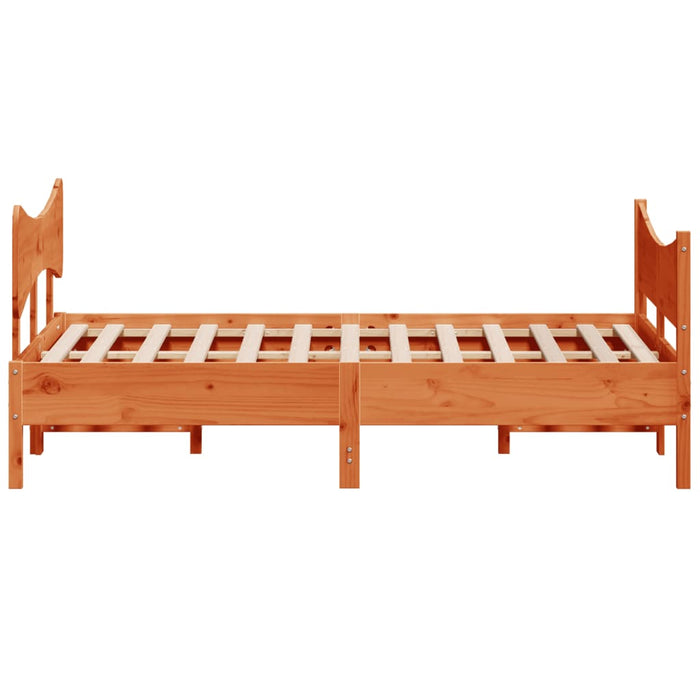 Cadru de pat fără saltea, maro ceruit 150x200 cm lemn masiv pin - WALTI WALTI