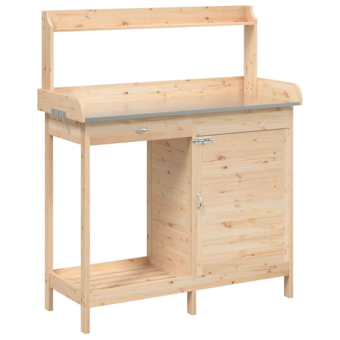 Masă de plantare cu dulap, 110,5x45x124,5 cm lemn masiv brad - WALTI WALTI