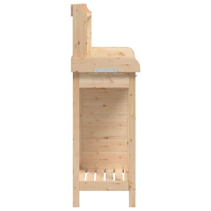 Masă de plantare cu dulap, 110,5x45x124,5 cm lemn masiv brad - WALTI WALTI