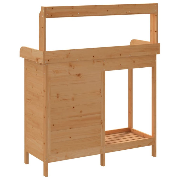 Masă plantare cu dulap, maro, 110,5x45x124,5 cm lemn masiv brad - WALTI WALTI