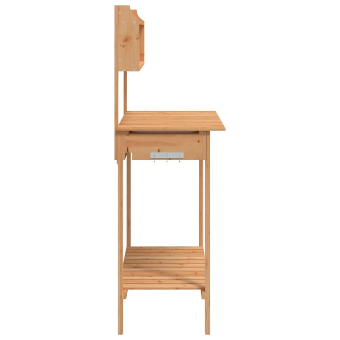 Masă plantare cu chiuvetă maro 147,5x44x139,5cm lemn masiv brad - WALTI WALTI